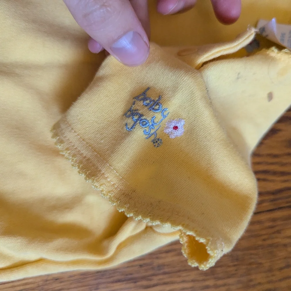 Vintage Baby Oshkosh Bgosh Yellow Floral One-piece Onesie 3-6M